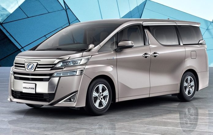 ТОП-18 японских микроавтобусов - на картинке черныйToyota Vellfire на дороге